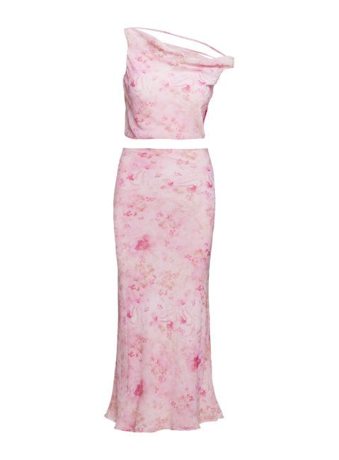 Devereaux One Shoulder Set Pink