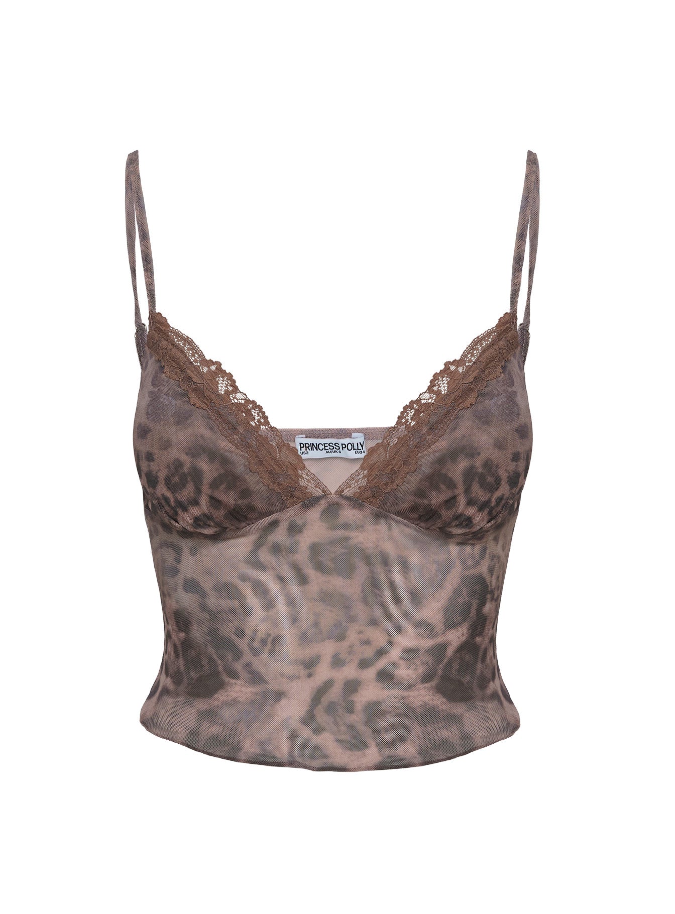 product Princess Polly Eustacia Top Leopard Sleeveless V-Neck 