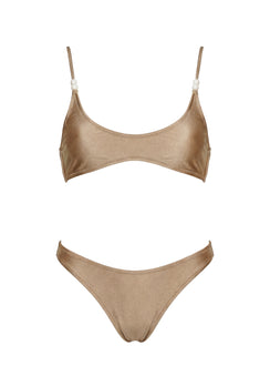 Esplanade High Side Bikini Bottoms Gold