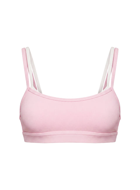 Exhilarate Layered Crop Top Pink / White