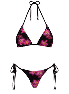 Fluera High Side Tie Bikini Bottoms Black Multi