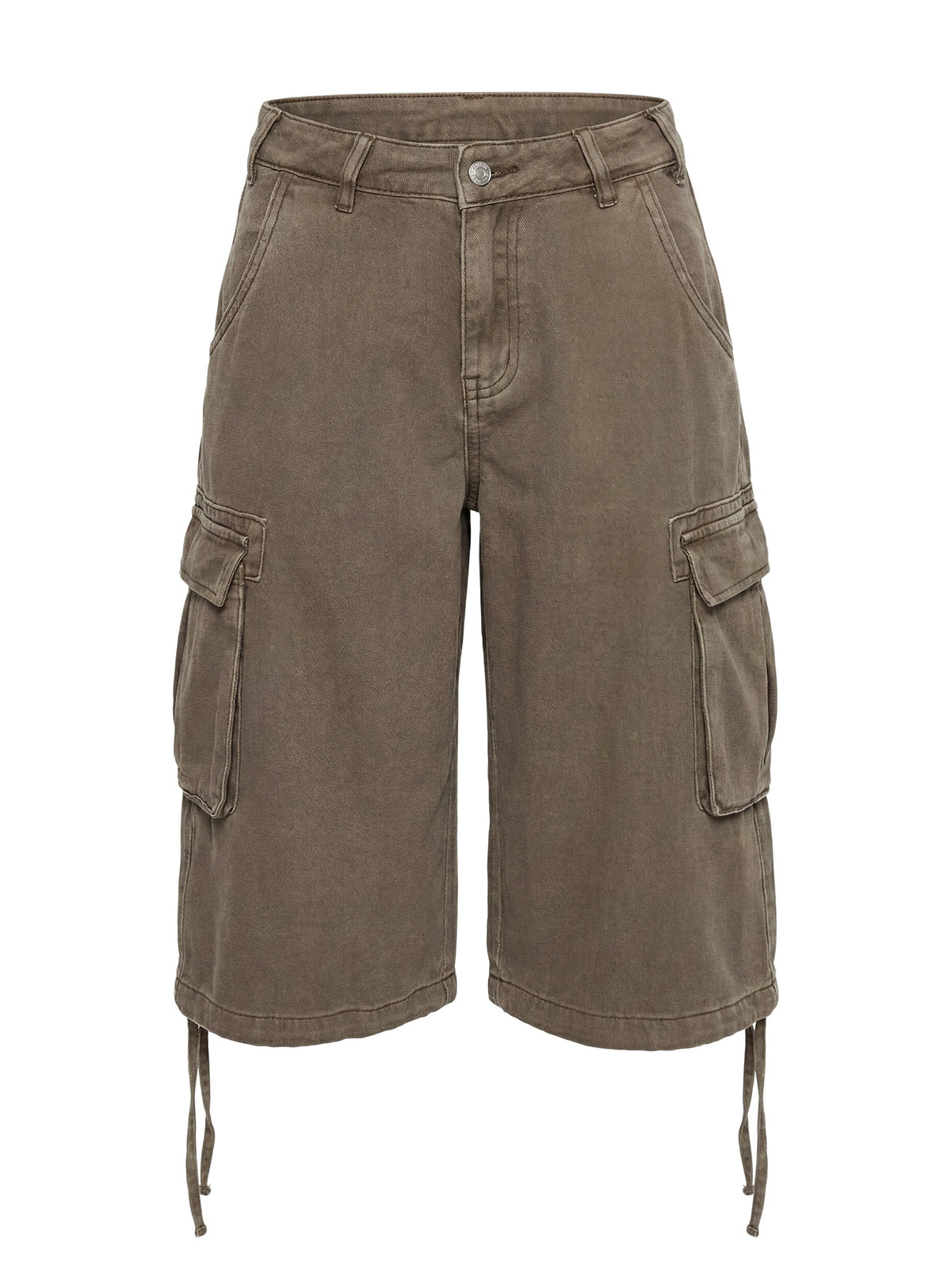 Hudsen Longline Cargo Shorts Khaki Petite