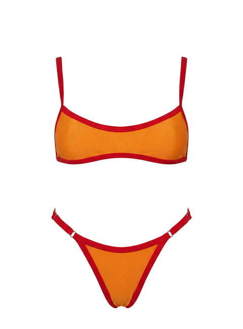 Beasley Cheeky Bikini Bottoms Orange / Red