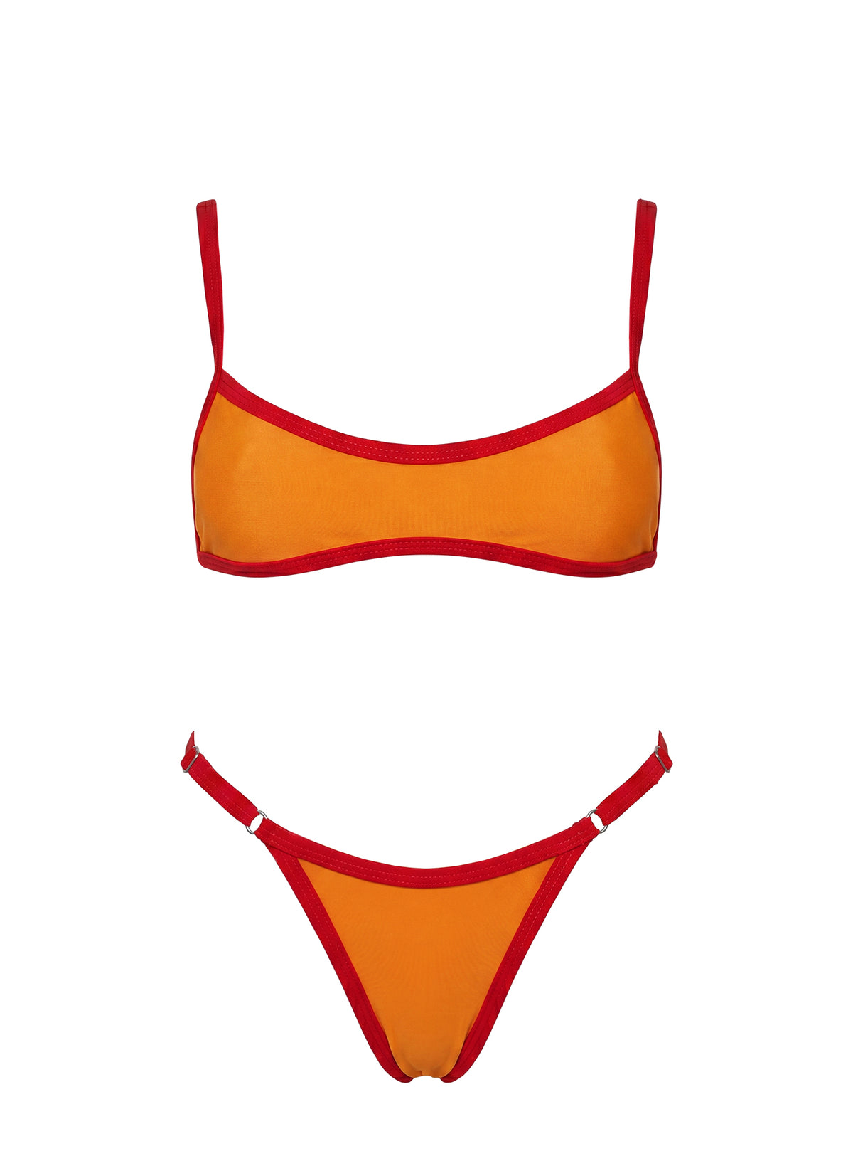 Jacopa Scoop Contrast Bikini Top Orange / Red