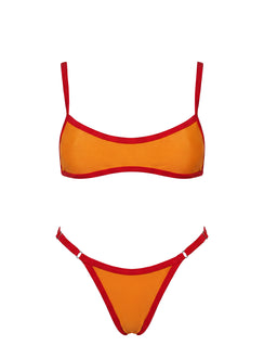 Jacopa Scoop Contrast Bikini Top Orange / Red