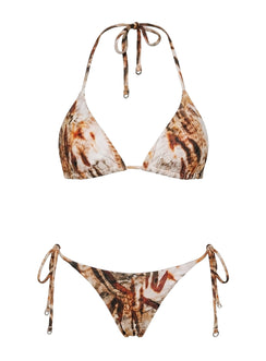 Jenner Reversible Triangle Bikini Top Tiger / Stripe