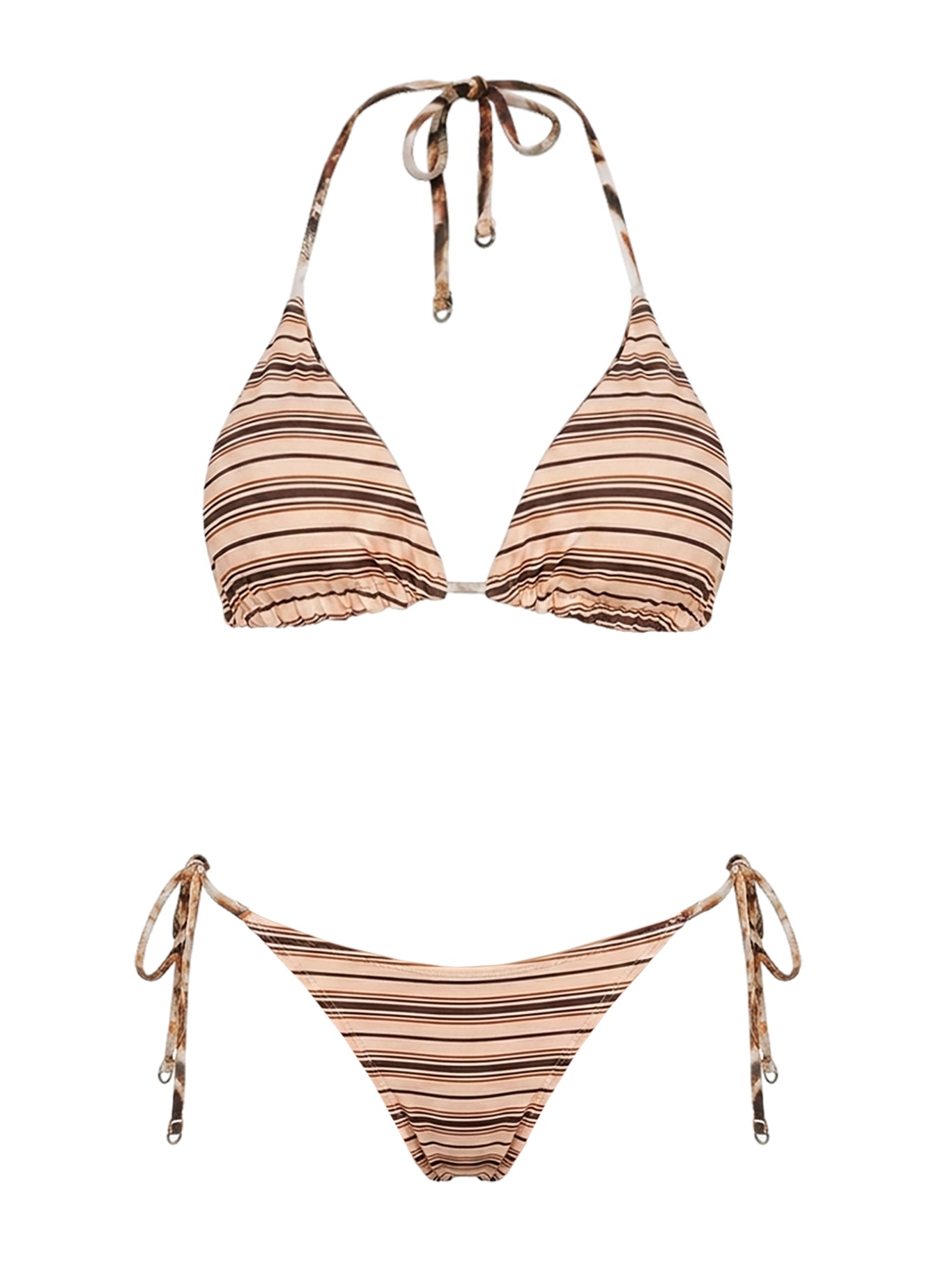 Jenner Reversible Triangle Bikini Top Tiger / Stripe