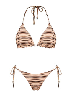 Jenner Reversible Triangle Bikini Top Tiger / Stripe
