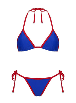 Jenner Triangle Bikini Top Blue / Red