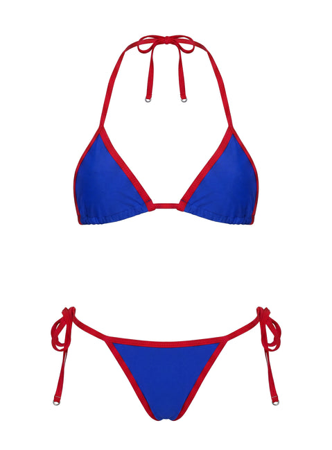 Jenner Triangle Bikini Top Blue / Red