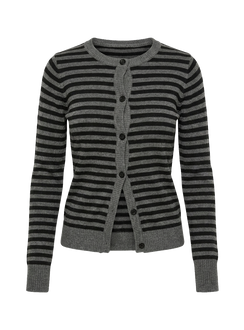 Presenting the Lauraine Cardigan Grey / Black Stripe womens-jumpers in short length product