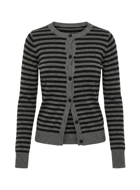 Presenting the Lauraine Cardigan Grey / Black Stripe womens-jumpers in short length product