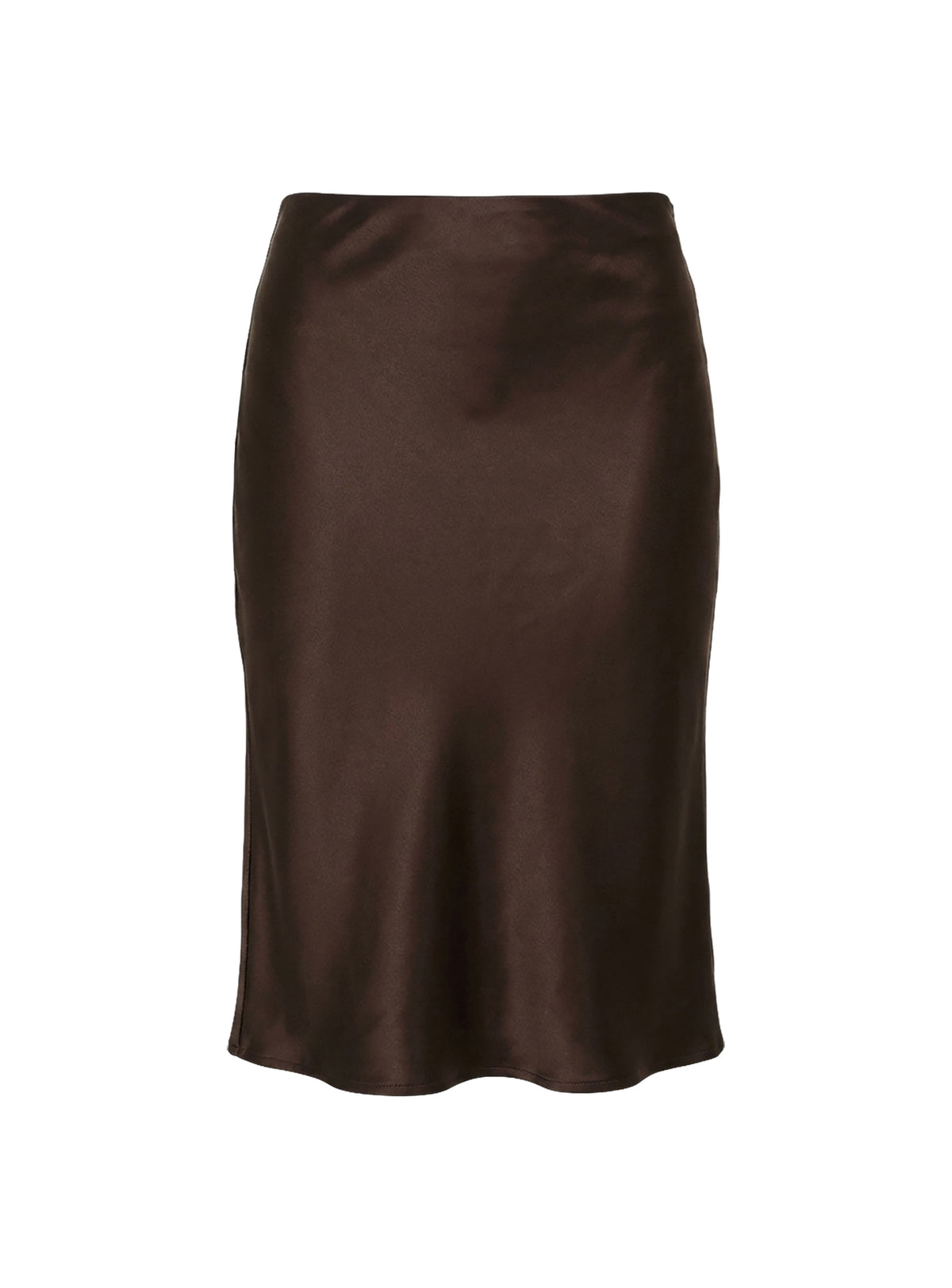 Somani Satin Midi Skirt Chocolate