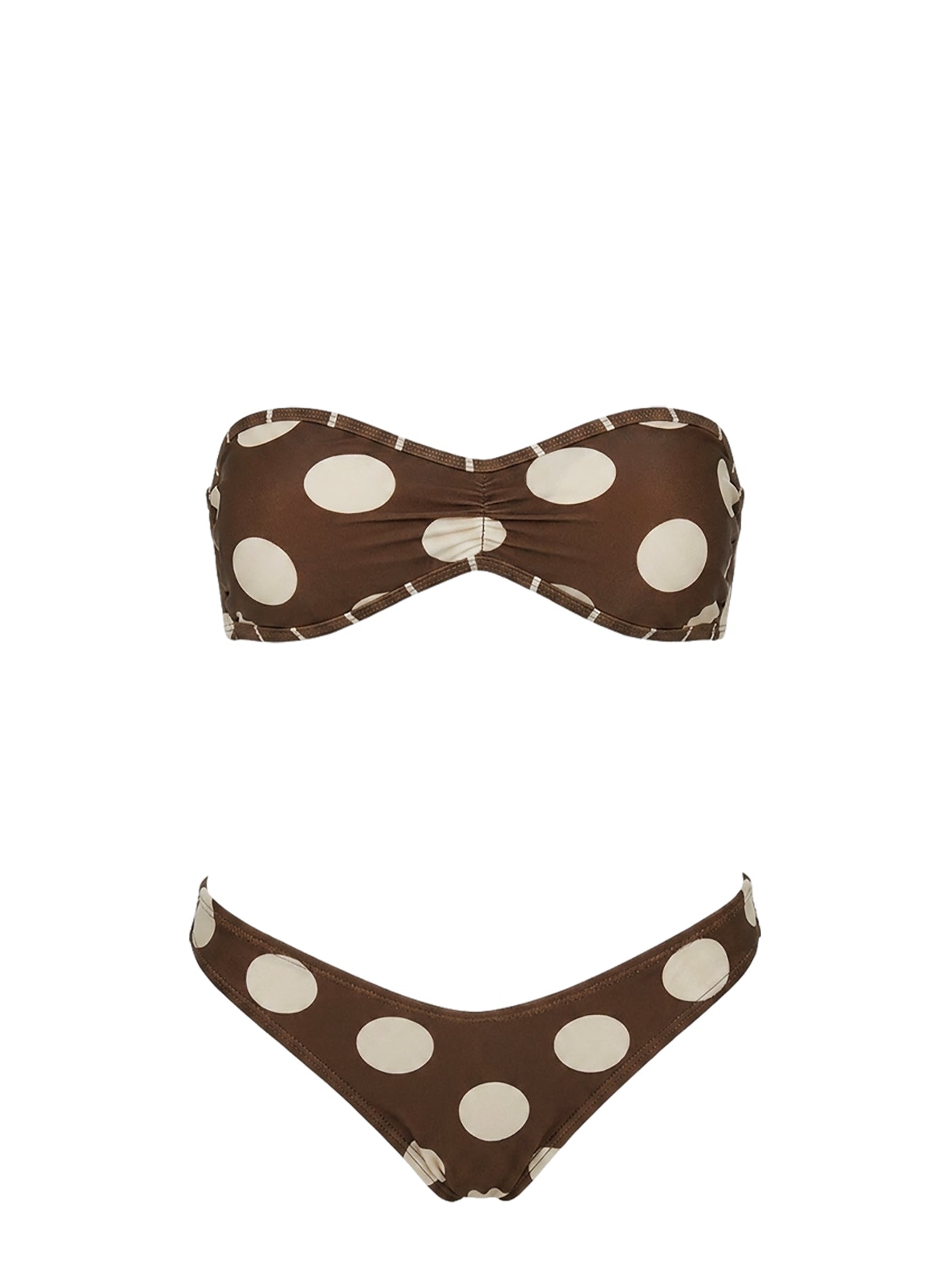 Calbira Cheeky Bikini Bottoms Brown / Cream Polka