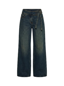 Boxie Mid Rise Wide Leg Jeans Vintage Wash