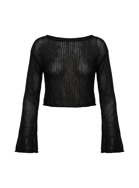 Discover the Cafe Pari Sweater Black womens jumpers in short length product Princess Polly