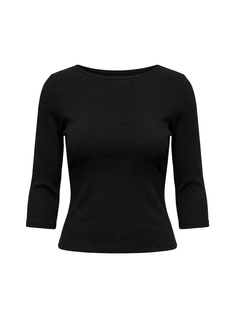 Elaia 3/4 Sleeve Top Black