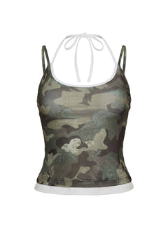 Piera Layered Cami Top Camo