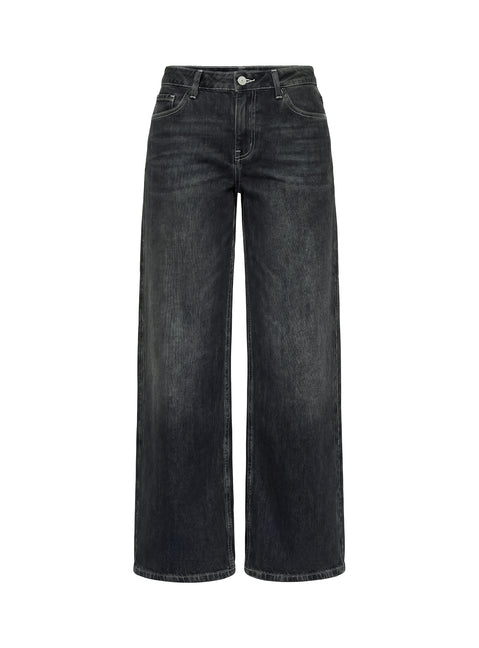 Ramos Low Rise Wide Leg Jeans Dark Grey Wash
