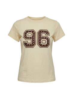 96 Charm Studded Graphic Baby Tee Yellow