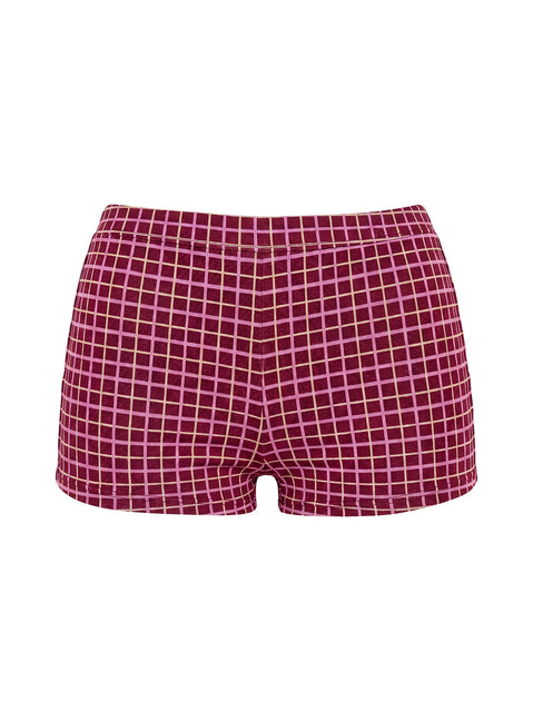 Aderis Micro Shorts Red Check