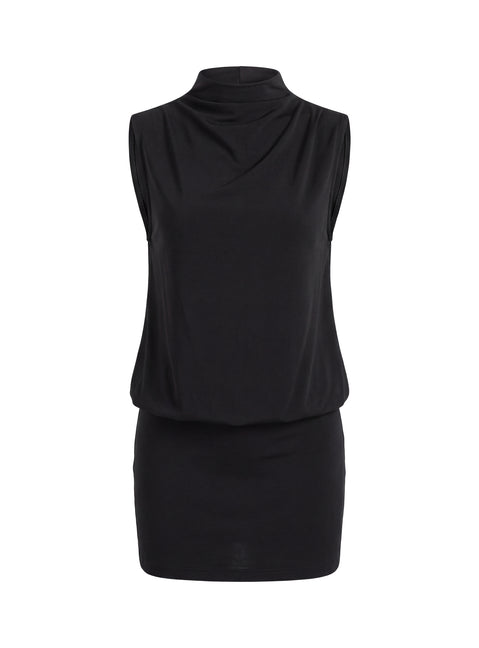 Adisonn High Neck Backless Playsuit Black