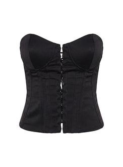 Afelia Strapless Corset Top Black