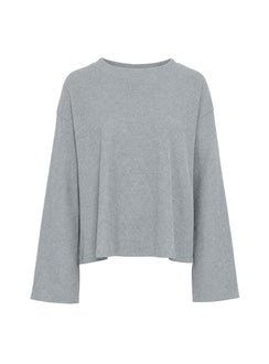 Arlla Waffle Jersey Long Sleeve Top Grey
