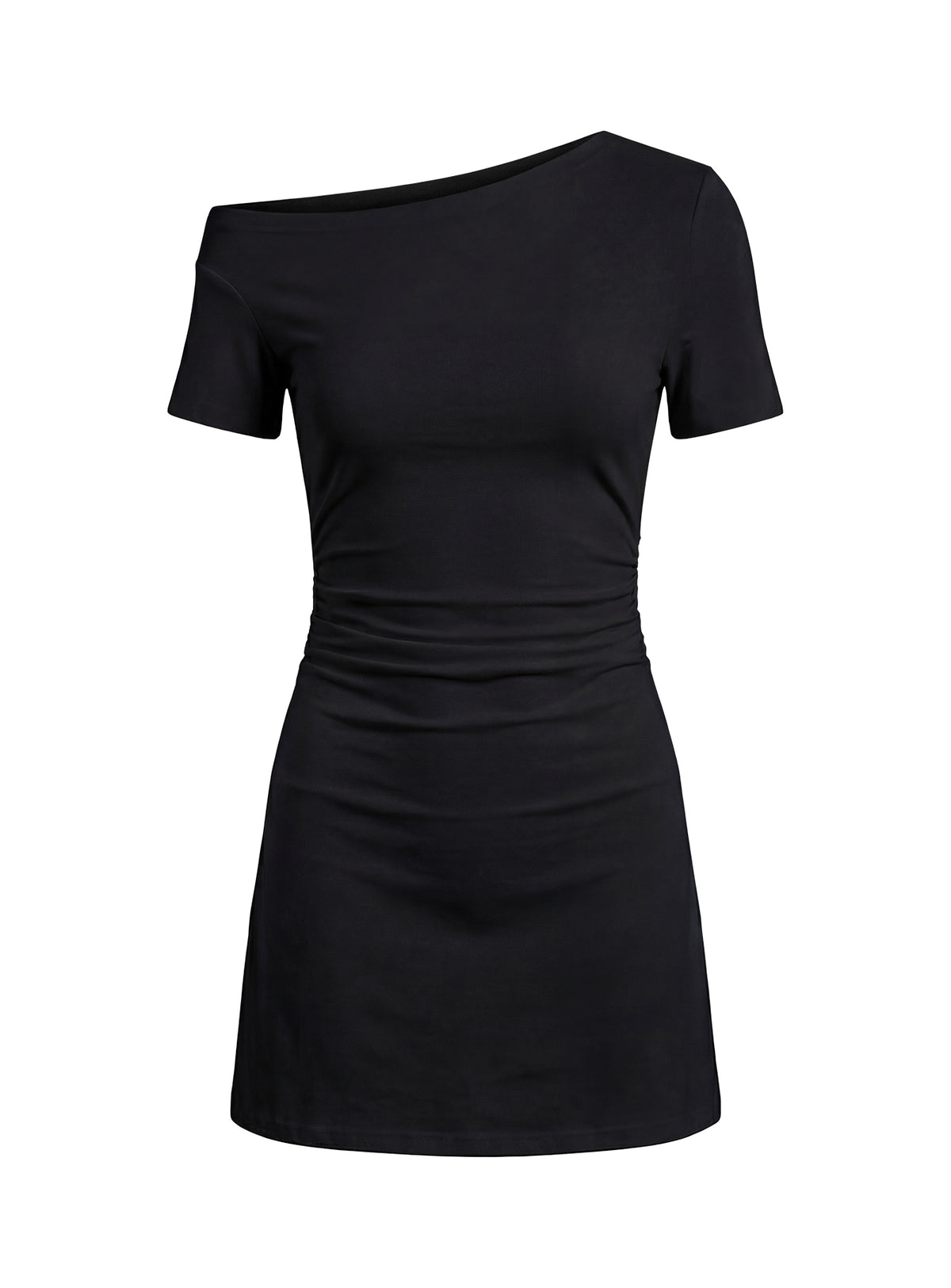 Avriana Off Shoulder T-Shirt Mini Dress Black