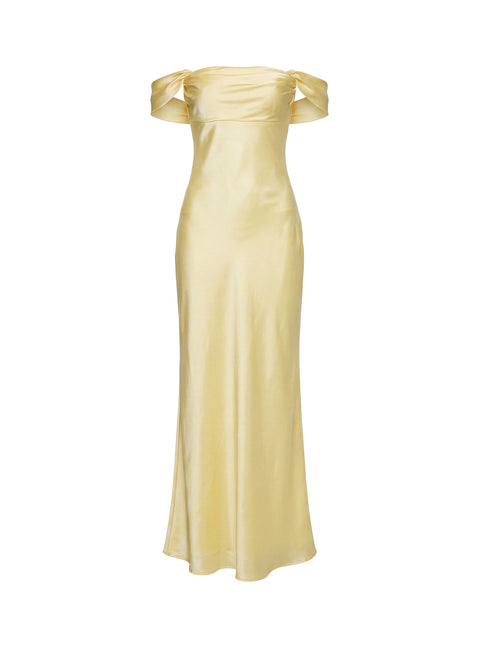 Azura Off The Shoulder Maxi Dress Yellow