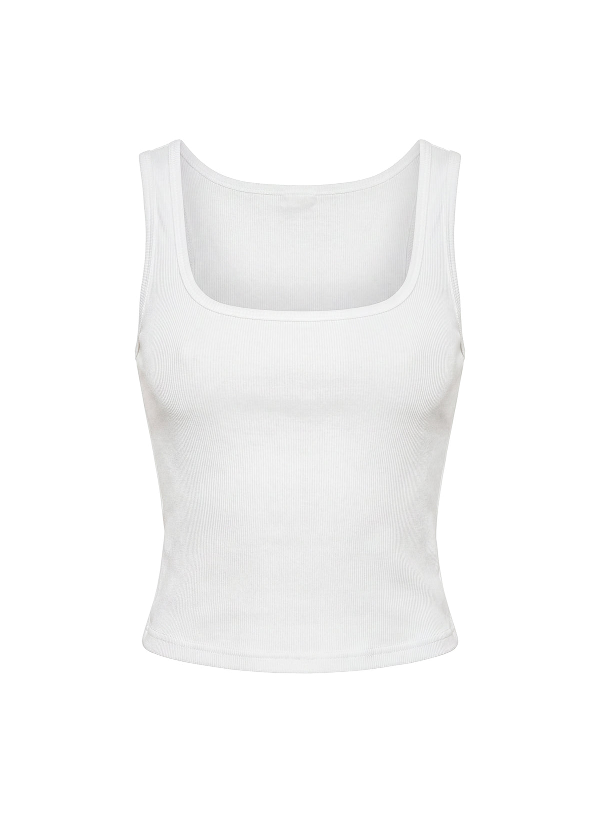 Baseline Square Neck Rib Tank Top White