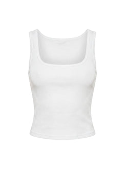 Baseline Square Neck Rib Tank Top White