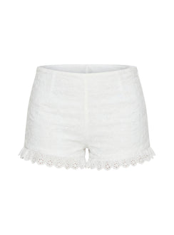Caily Frill Shorts White