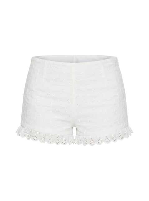 Caily Frill Shorts White