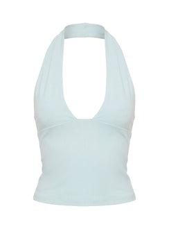 Daily Define Halter Tank Top Blue