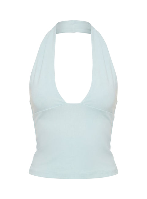 Daily Define Halter Tank Top Blue