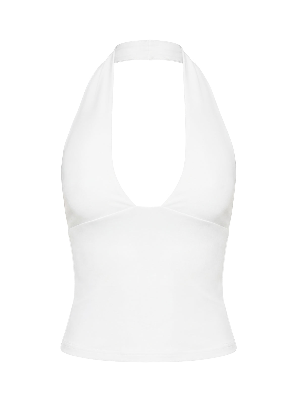 Daily Define Halter Tank Top White