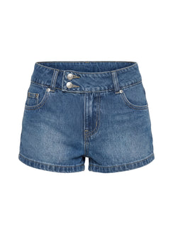 Cruiza Low Rise Micro Denim Short Mid Blue Wash