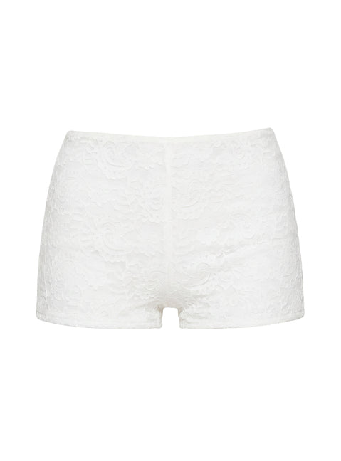 Daveney Lace Micro Shorts White