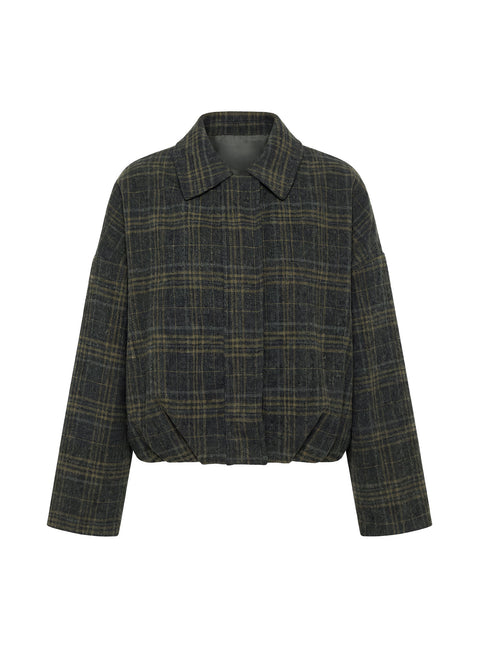 Dennie Bomber Jacket Charcoal / Green Plaid
