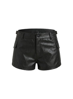 Domination Faux Leather Shorts Black Tall