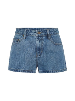 Dreamful Low Rise Mini Denim Shorts Mid Blue Wash