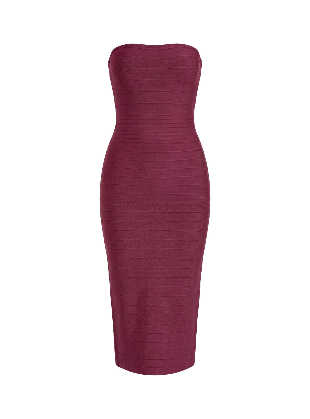 Eastonn Strapless Bandage Midi Dress Plum