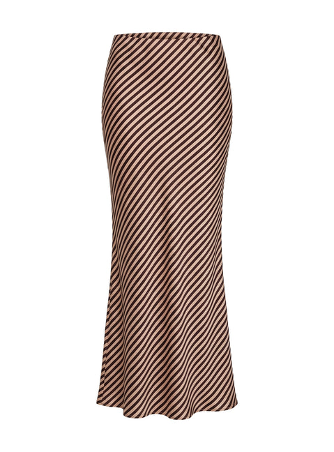 Elevate your wardrobe with the Eliena Maxi Skirt Multi Tall womens-skirts featuring maxi length side view of model wearing