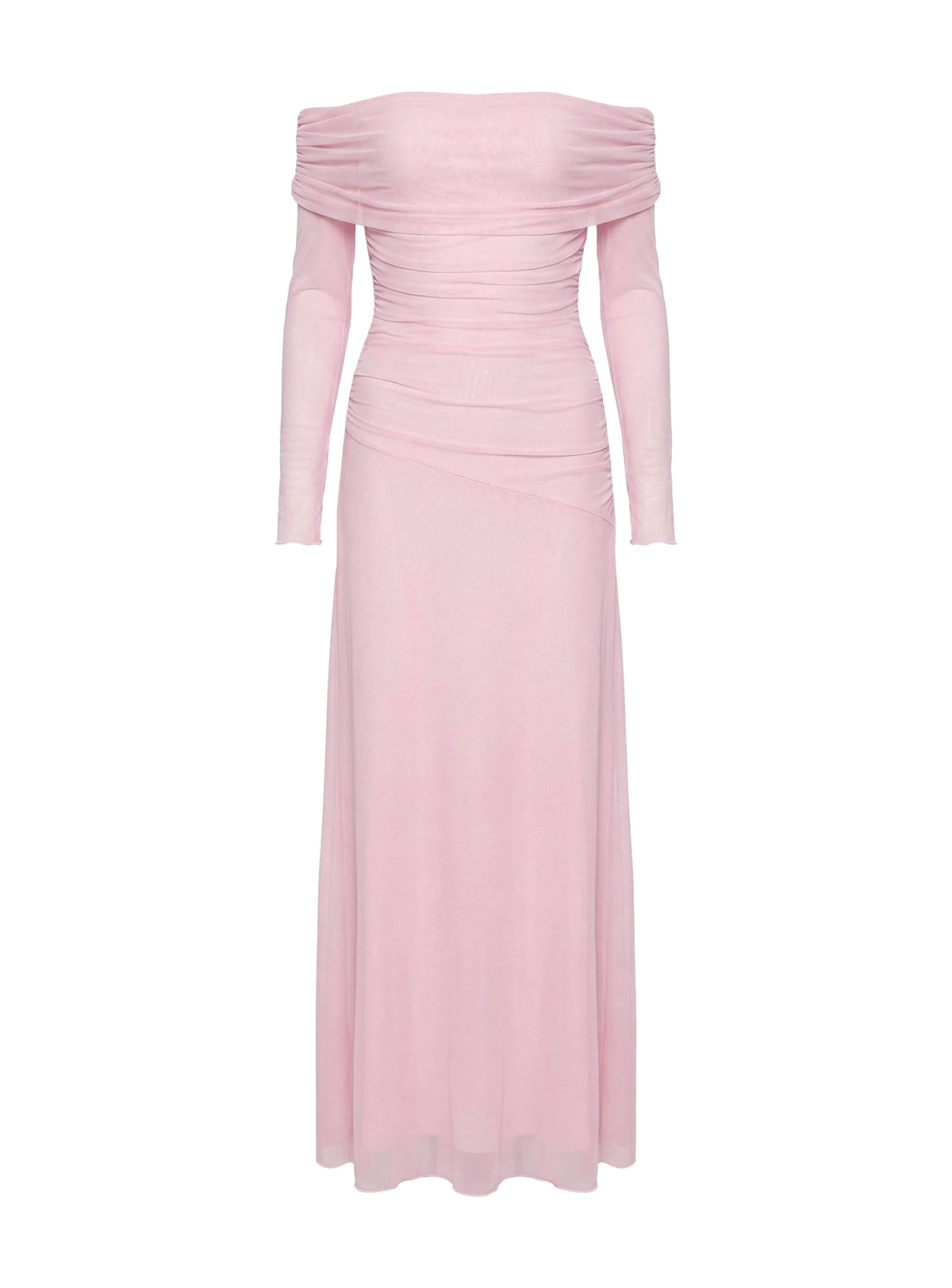 Emorissa Off Shoulder Long Sleeve Maxi Dress Soft Pink
