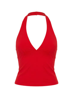 Habitual Active Longline Plunge Neck Tank Top Red