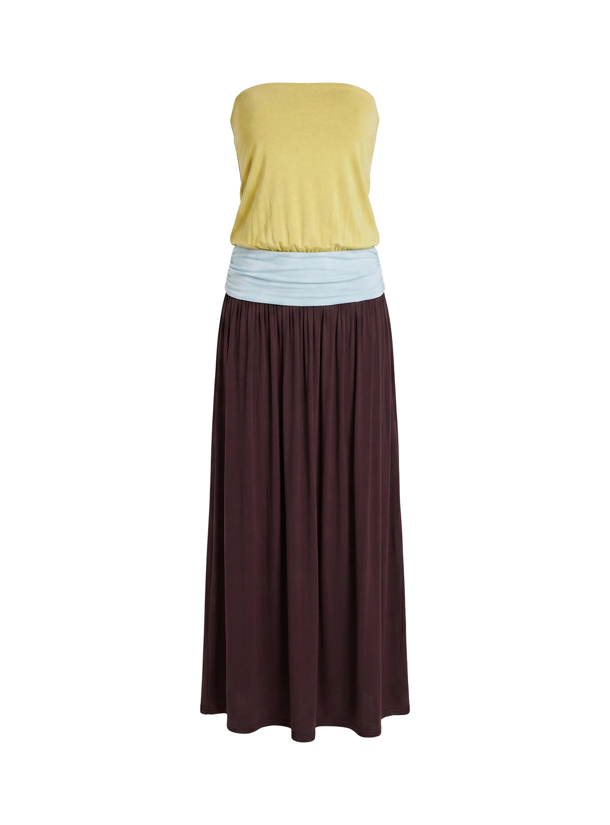 Heart Swarm Colour Block Strapless Maxi Dress Multi
