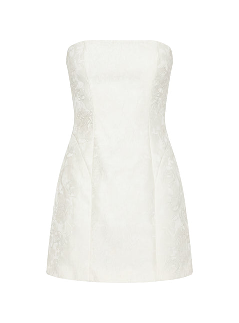 Heaven Sent Strapless Mini Dress White