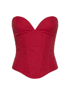 Isalina Strapless Corset Top Red