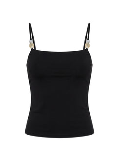 Isameika Beaded Tank Top Black